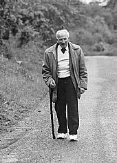 Willie Hogg on a sponsored walk; photoby Helma Reynolds